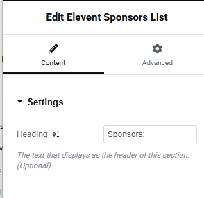 The Sponsors List setting